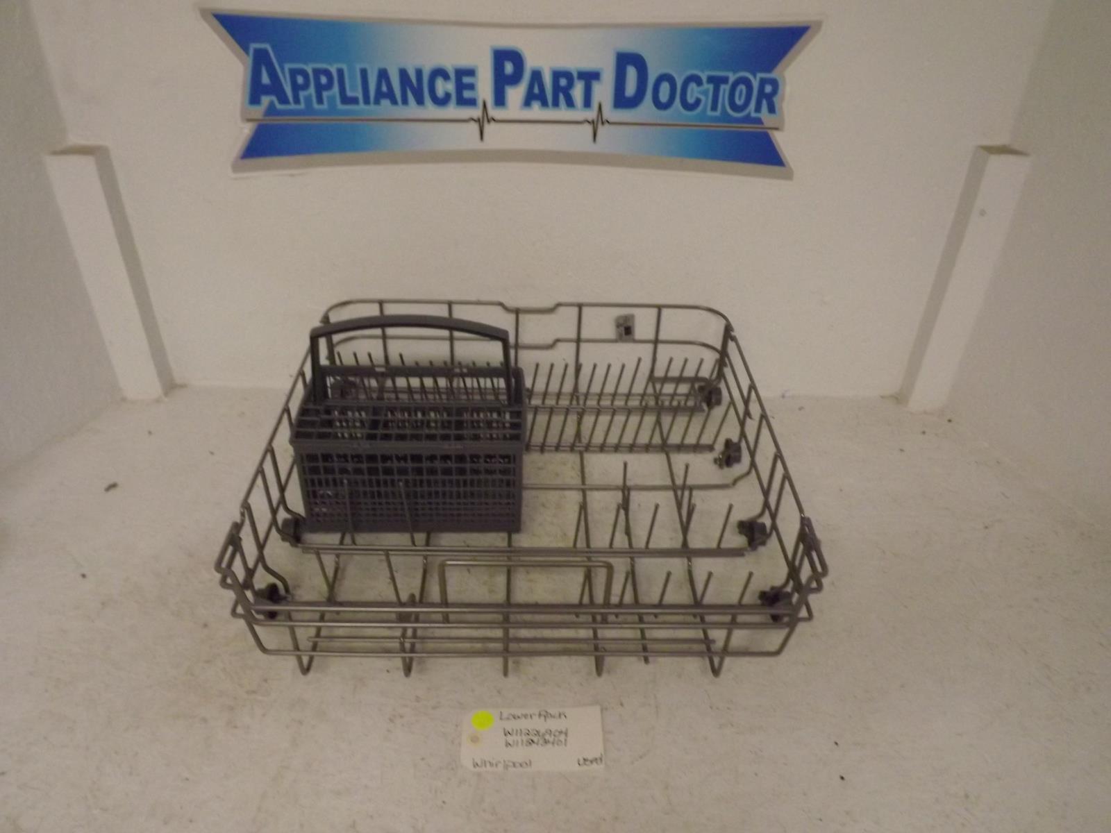 Whirlpool Dishwasher W11226904 W11243401 Lower Rack Used Whirlpool Dishwasher W11226904 W11243401 Lower Rack Used